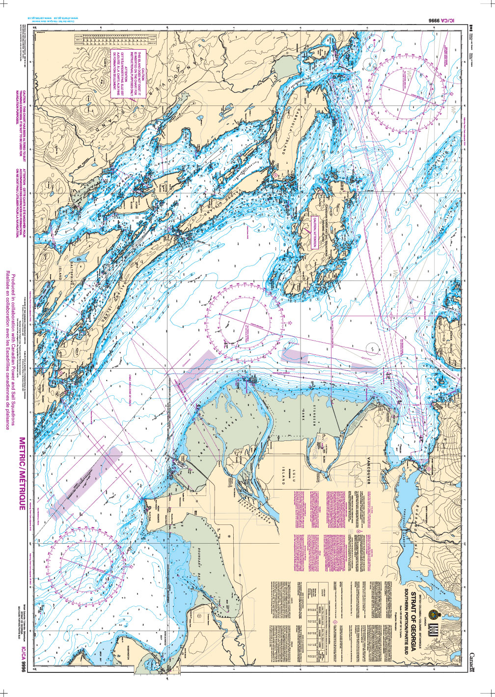 Chart 9996IC, Canadian Power and Sail Squadrons - Training Chart A/escadrilles canadiennes de plaisance - carte de formation (CPS-A)